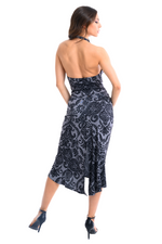 Load image into Gallery viewer, Damask Print Draped Halter Neck Dance Top