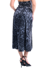 Load image into Gallery viewer, Damask Print Satin Wrap Dance Skirt