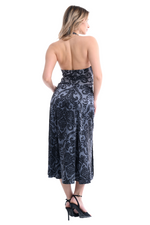 Load image into Gallery viewer, Damask Print Satin Wrap Dance Skirt