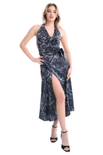 Load image into Gallery viewer, Damask Print Satin Wrap Dance Skirt