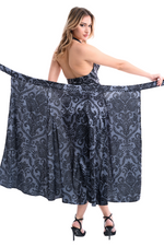 Load image into Gallery viewer, Damask Print Satin Wrap Dance Skirt