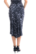 Load image into Gallery viewer, Damask Print Tango Skirt With Center Back Slit