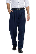 Load image into Gallery viewer, Dark Blue Tango Trousers With Four Pleats
