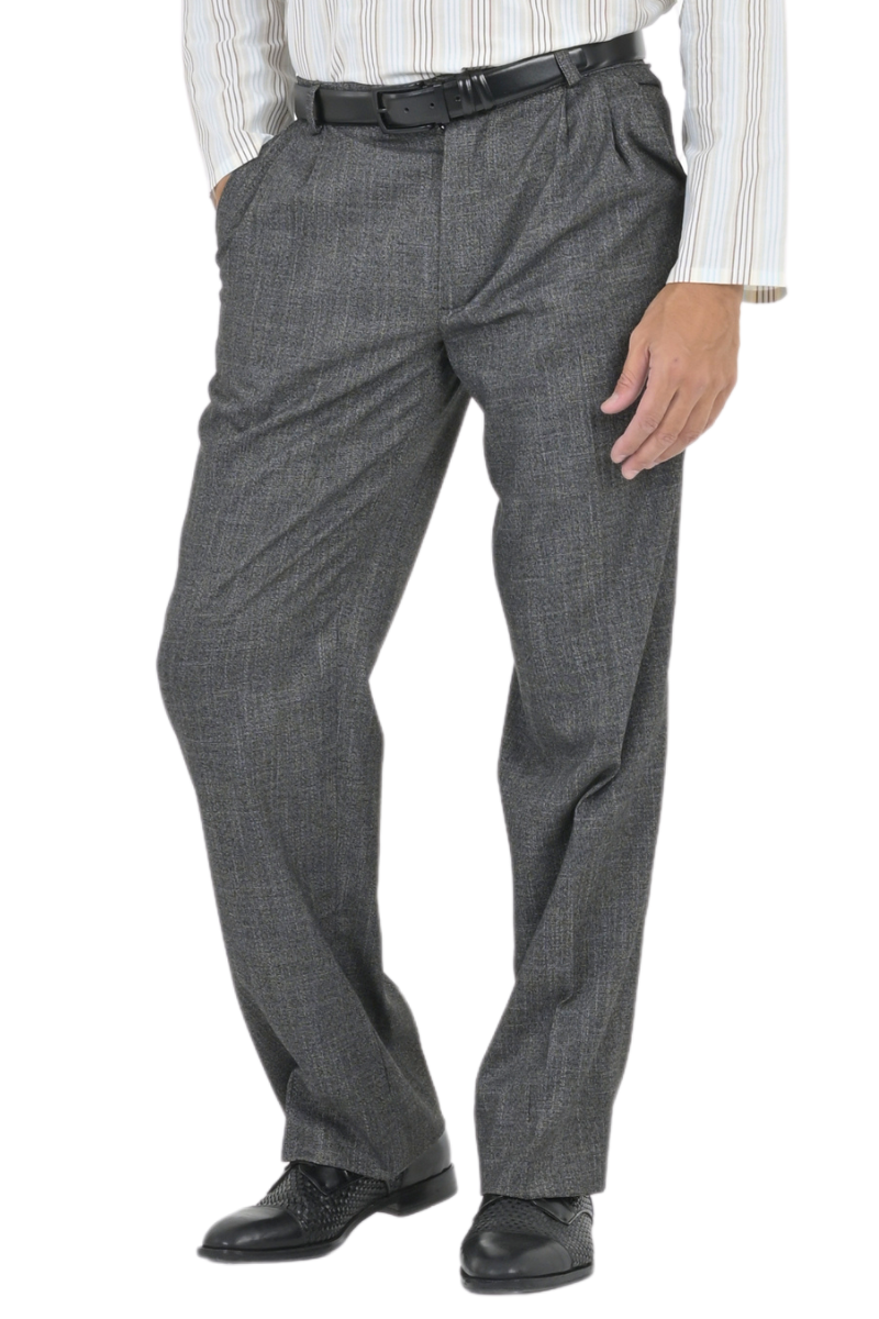 Dark Grey Men's Tango Pants With Two Pleats