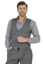 Load image into Gallery viewer, Dark Grey Tango Vest With Grey Marble Print Satin Back