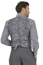 Load image into Gallery viewer, Dark Grey Tango Vest With Grey Marble Print Satin Back