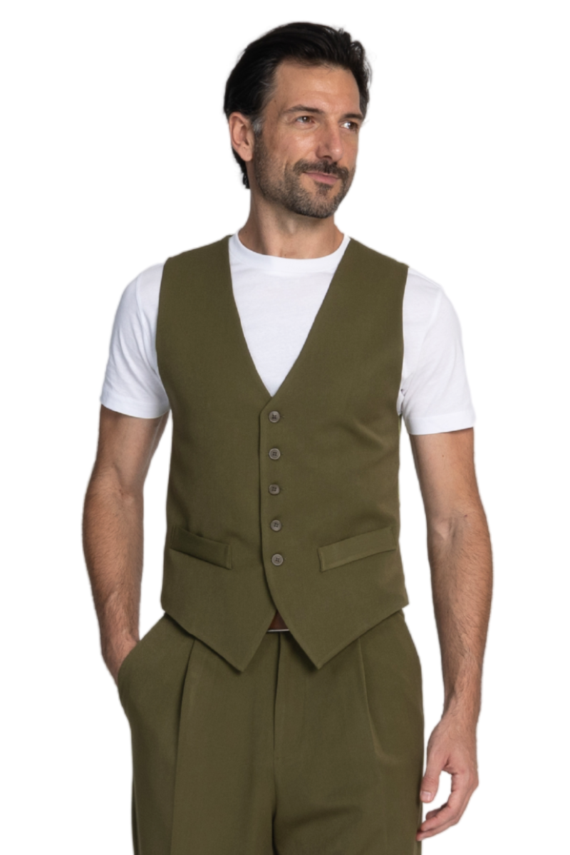 Olive Green Men's Tango Vest | Tango Clothes For Men – conDiva