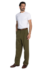 Load image into Gallery viewer, Dark Olive Tango Pants With Front Pleat
