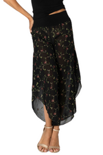 Load image into Gallery viewer, Floral Embroidered Asymmetric Cropped Tango Pants