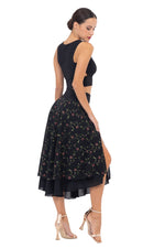 Load image into Gallery viewer, Delicate Floral Embroidered Georgette Two-layer Skirt
