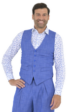 Load image into Gallery viewer, Denim Blue Tango Vest With Paisley Print Satin Back