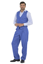 Load image into Gallery viewer, Denim Blue Tango Vest With Paisley Print Satin Back