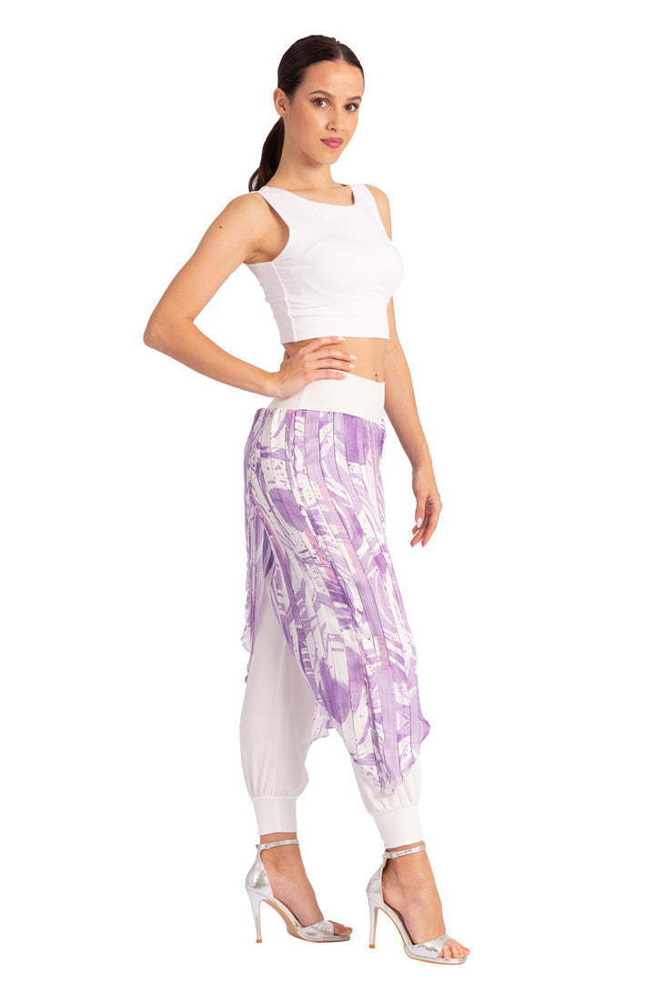 Double Layer Lilac Abstract Print Tango Pants