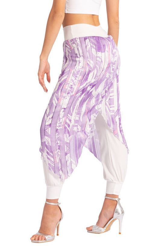 Double Layer Lilac Abstract Print Tango Pants