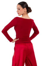 Load image into Gallery viewer, Draped Neckline Long Sleeve Top