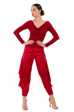 Load image into Gallery viewer, Draped Neckline Long Sleeve Top