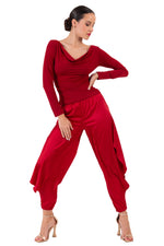 Load image into Gallery viewer, Draped Neckline Long Sleeve Top