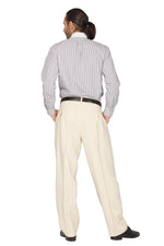 Load image into Gallery viewer, Ecru Men&#39;s Tango Pants With Front And Back Pleat
