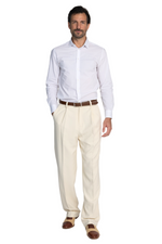 Load image into Gallery viewer, Ecru Men's Tango Pants With Front Pleat