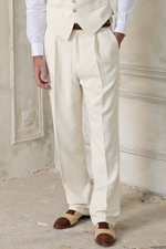 Load image into Gallery viewer, Ecru Men's Tango Pants With Front Pleat