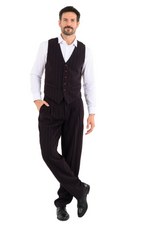 Load image into Gallery viewer, Eggplant Striped Men's Tango Outfit