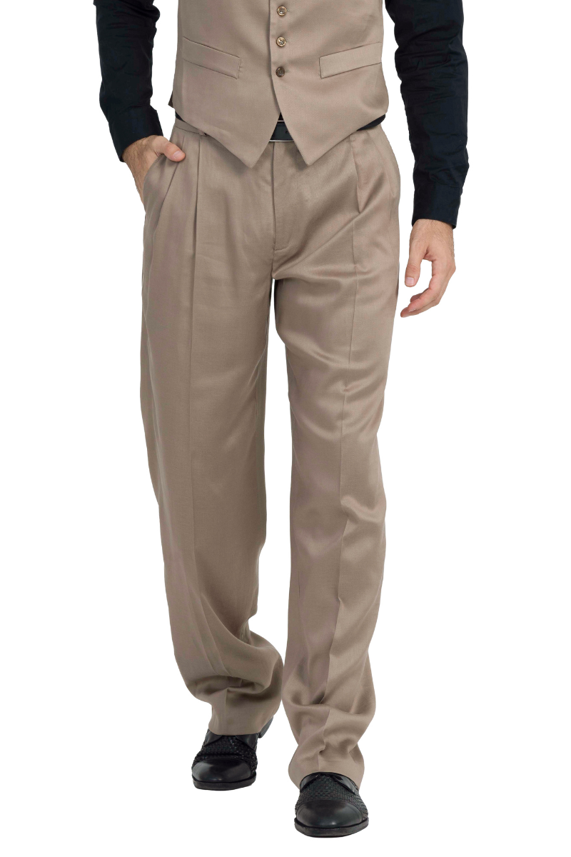 Elephant Gray Men's Tango Pants With Two Pleats | Men's Tango