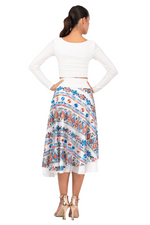 Load image into Gallery viewer, Ethnic Embroidered Two-layer Satin Dance Skirt