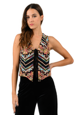 Load image into Gallery viewer, Ethnic Embroidered Vest With Bow Tie Details