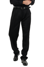 Load image into Gallery viewer, Black Satin Men's Tango Pants With Two Pleats