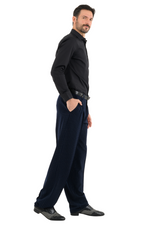 Load image into Gallery viewer, Dark Blue Pinstripe Tango Pants With Two Pleats