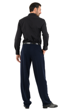 Load image into Gallery viewer, Dark Blue Pinstripe Tango Pants With Two Pleats
