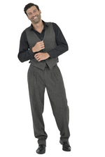 Load image into Gallery viewer, Dark Grey Tango Vest With Red Marble Print Satin Back