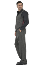 Load image into Gallery viewer, Dark Grey Tango Vest With Red Marble Print Satin Back