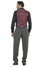 Load image into Gallery viewer, Dark Grey Tango Vest With Red Marble Print Satin Back