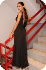 Load image into Gallery viewer, Draped Open Back Maxi Dress