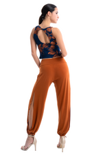 Load image into Gallery viewer, Terracotta Garden Print Keyhole Back Crop Top