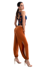 Load image into Gallery viewer, Terracotta Garden Print Keyhole Back Crop Top