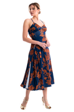 Load image into Gallery viewer, Fall Floral Print Tango Dress With Tie Back