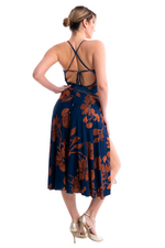Load image into Gallery viewer, Fall Floral Print Tango Dress With Tie Back