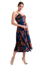 Load image into Gallery viewer, Fall Floral Print Tango Dress With Tie Back