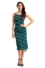 Load image into Gallery viewer, Floral Lace Tango Dress With Slitted Tail