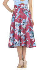 Load image into Gallery viewer, Floral Painted Print A-Line Skirt