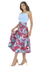 Load image into Gallery viewer, Floral Painted Print A-Line Skirt