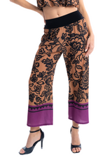 Load image into Gallery viewer, Floral Print Copper Wide Leg Pants
