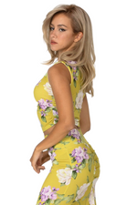 Load image into Gallery viewer, Floral Side Gathered Crop Top