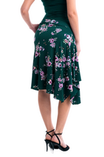 Load image into Gallery viewer, Floral Gingham Print Skirt With Side Draping