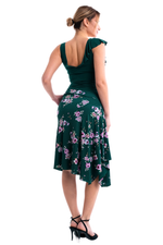Load image into Gallery viewer, Floral Gingham Print Skirt With Side Draping