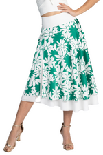 Load image into Gallery viewer, Floral Two-layer Satin Dance Skirt