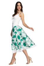 Load image into Gallery viewer, Floral Two-layer Satin Dance Skirt