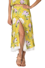 Load image into Gallery viewer, Floral Two Layer Georgette Wrap Dance Skirt